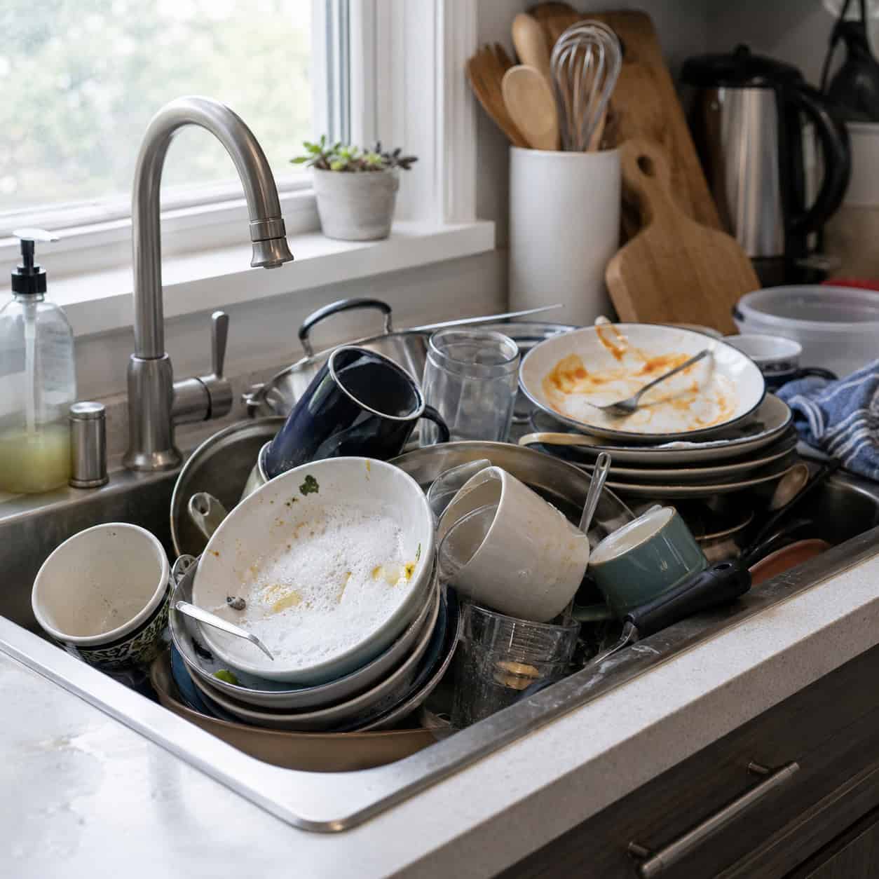 The Pile of Dishes in the Basin