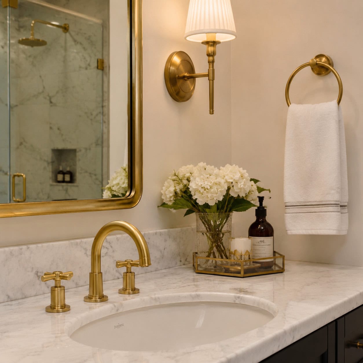 Brushed Brass and Gold on Every Fixture