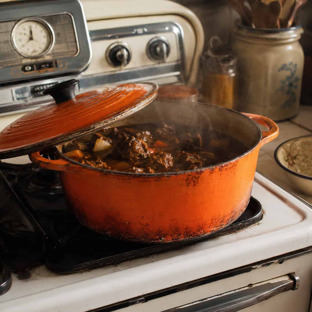 Early Le Creuset Enameled Dutch Oven