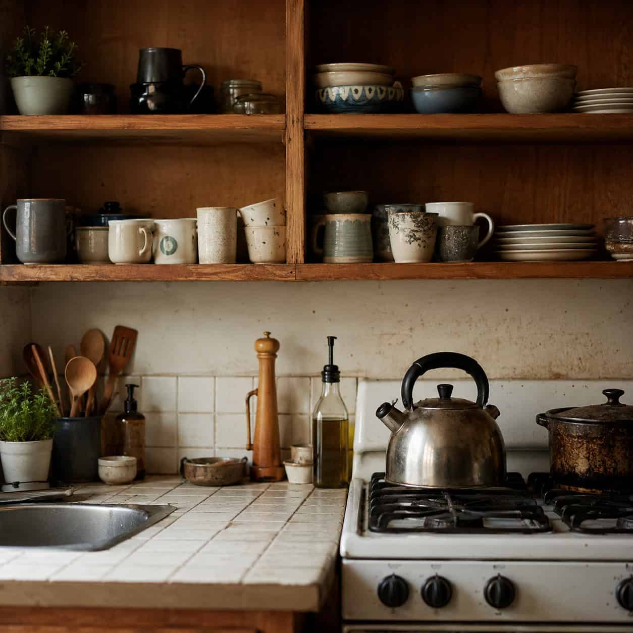 Open Shelving Instead of Cabinets