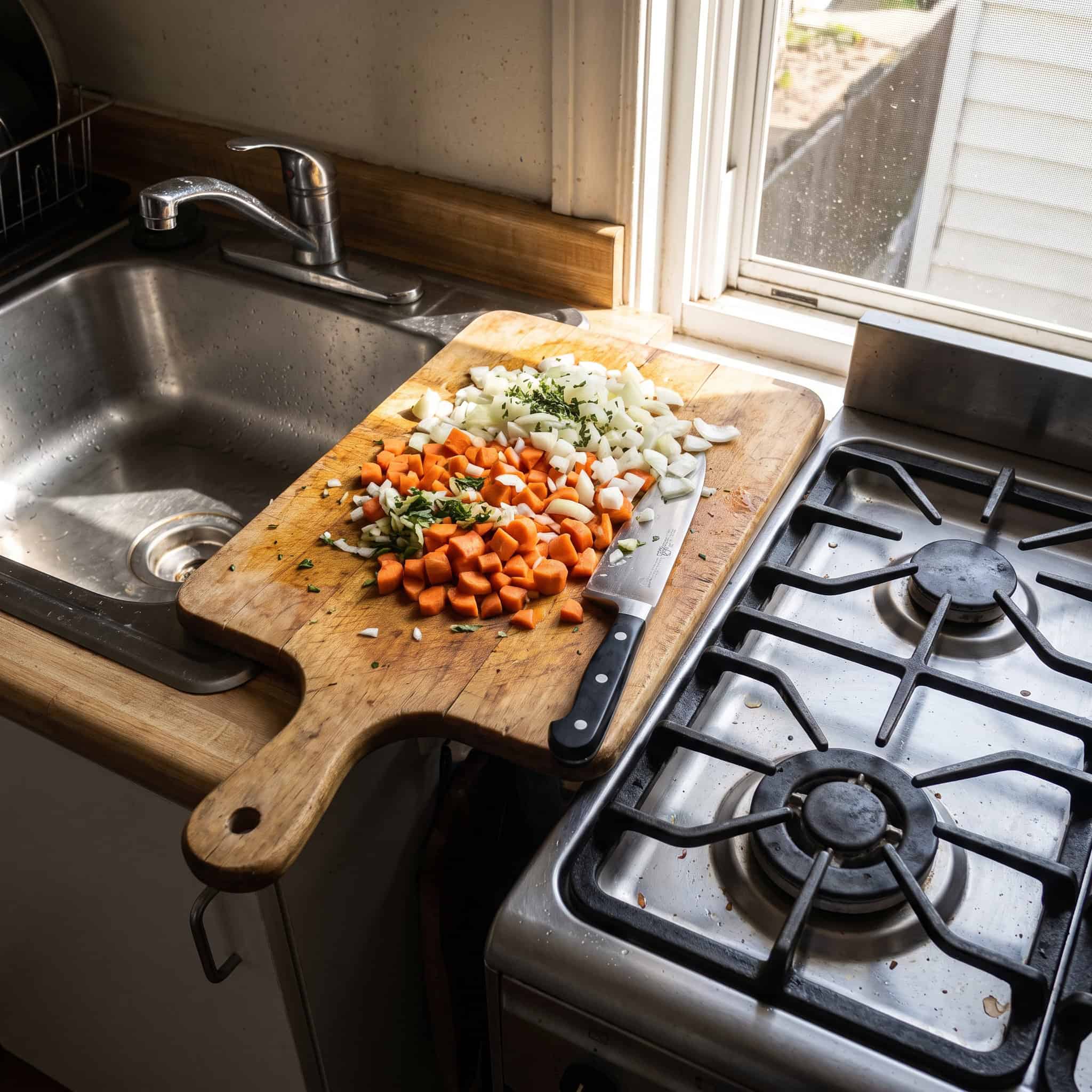 Squeezing the Prep Zone Between Sink and Stove