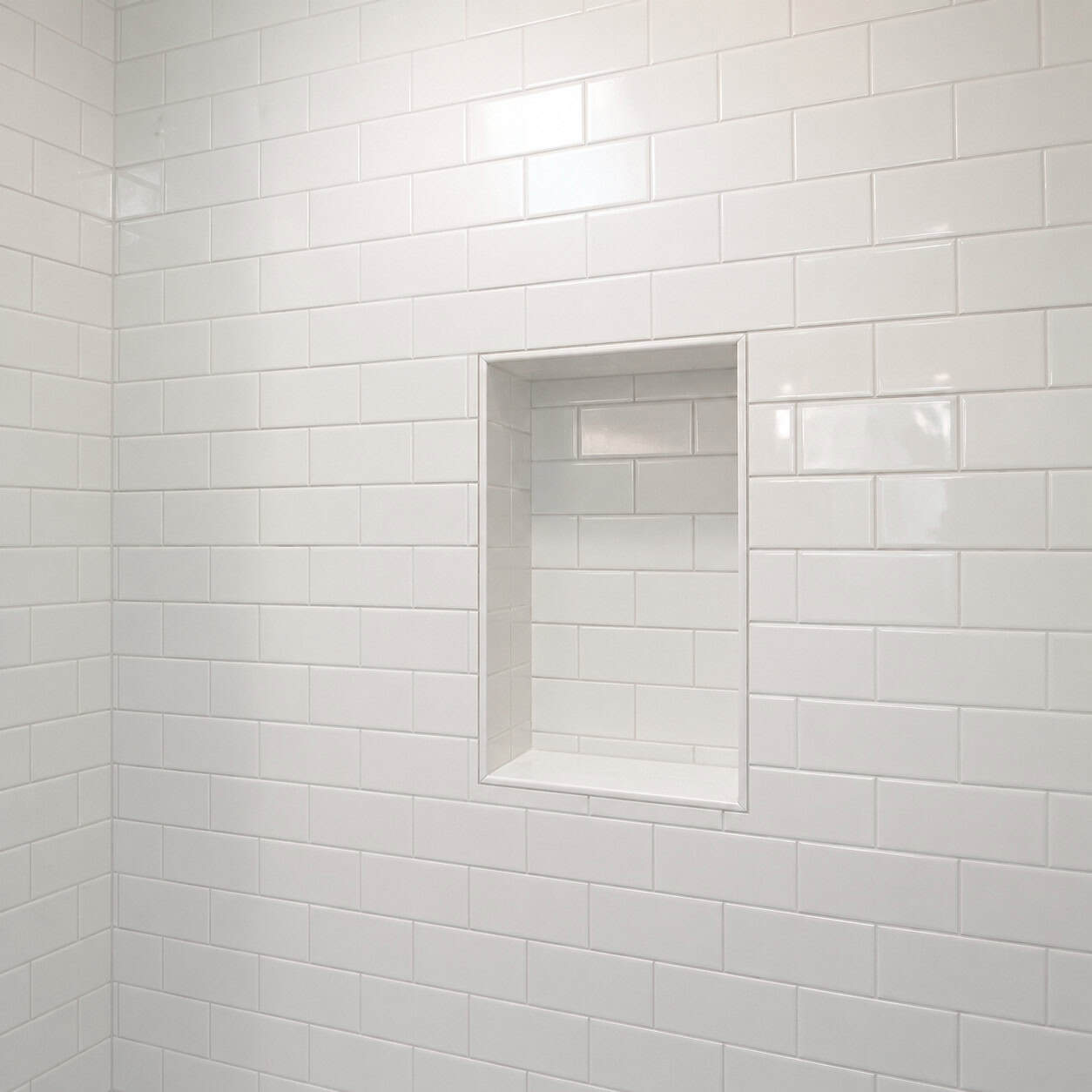 White Subway Tile, Brick-Laid