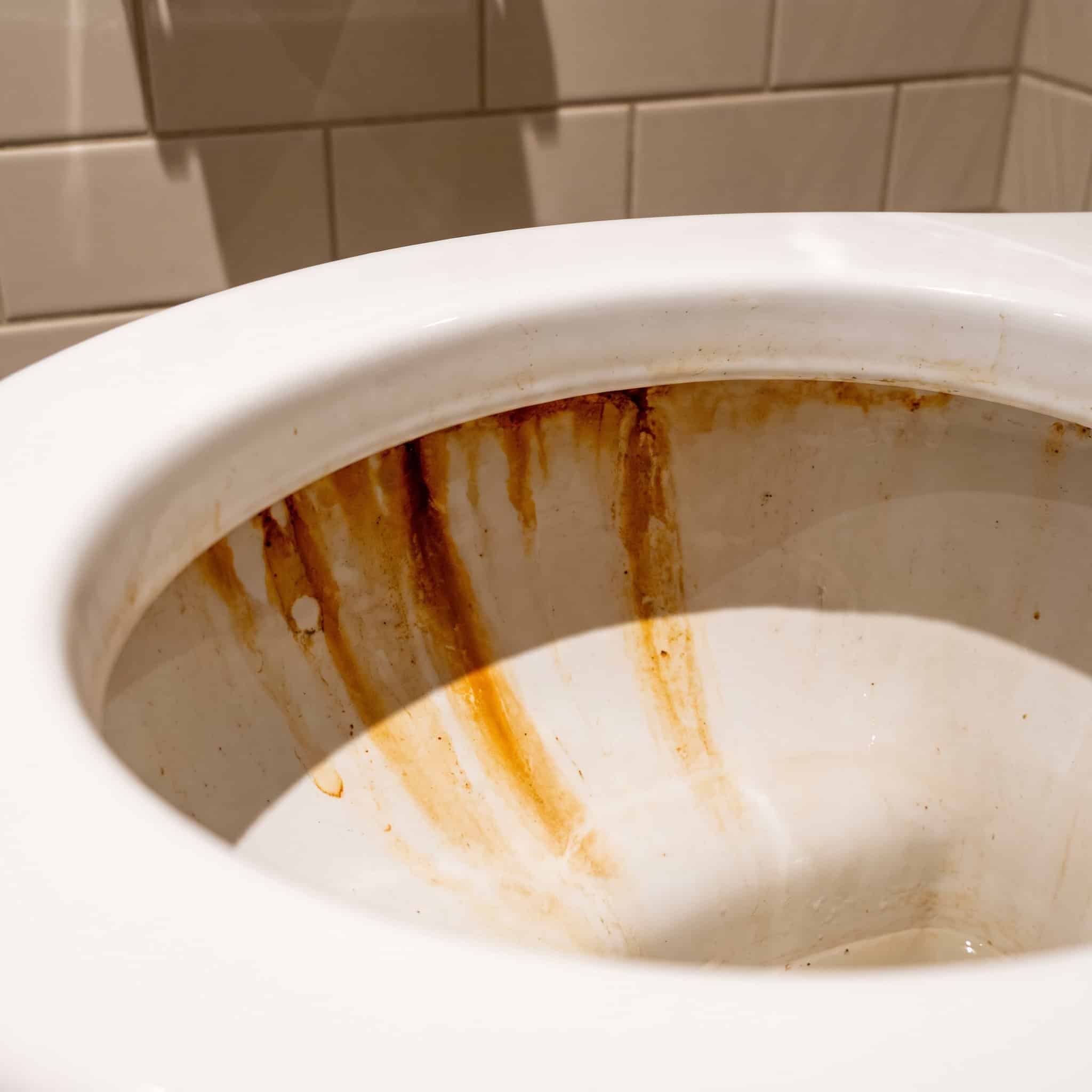 Orange and Rust Streaks in the Toilet and Tub