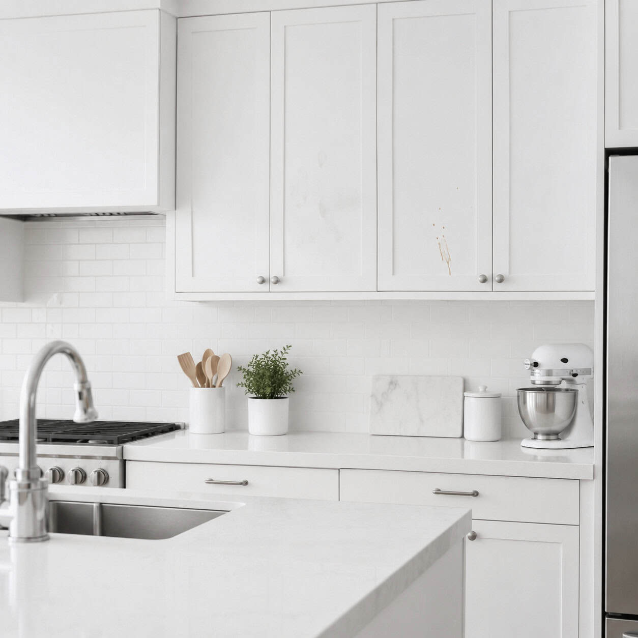 The all-white kitchen