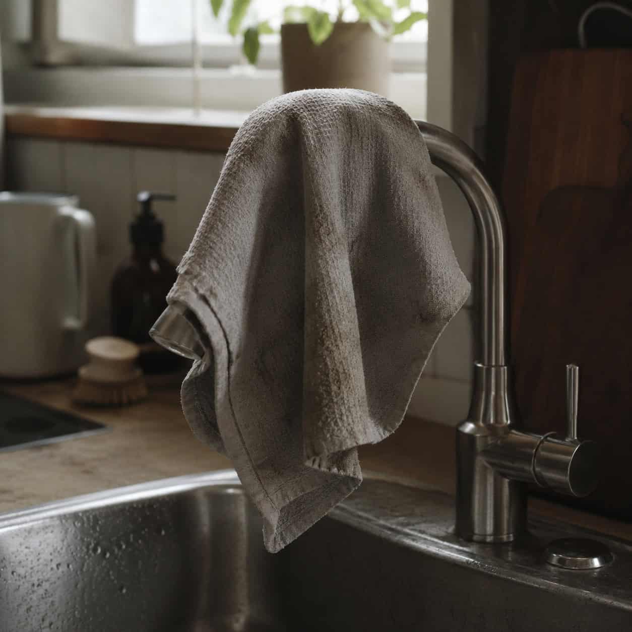 The Towel Hanging Off the Faucet