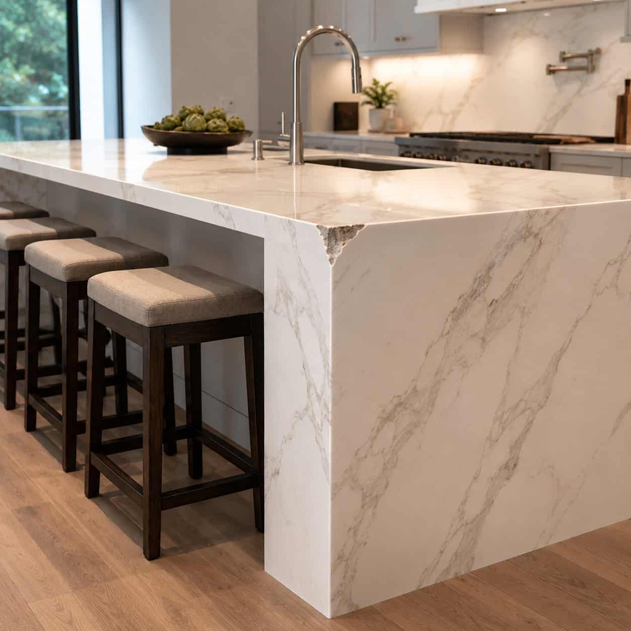 Waterfall-edge islands