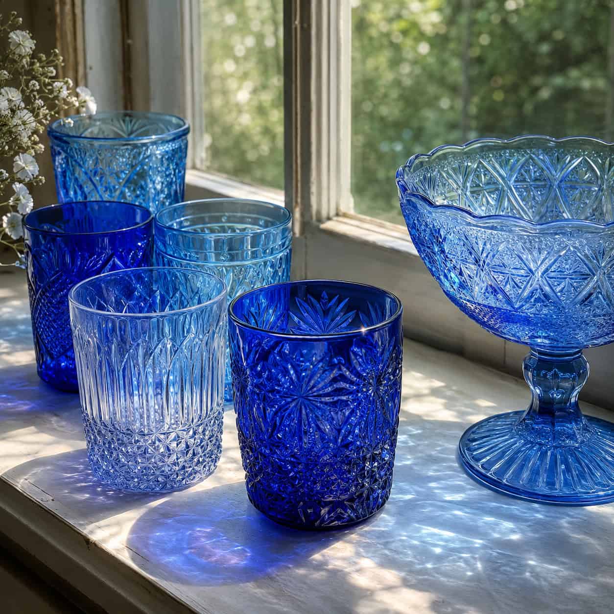 Depression Glass in Rare Colors