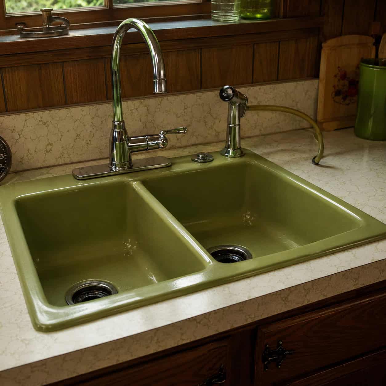 A Color-Matched Sink and Side-Spray Faucet