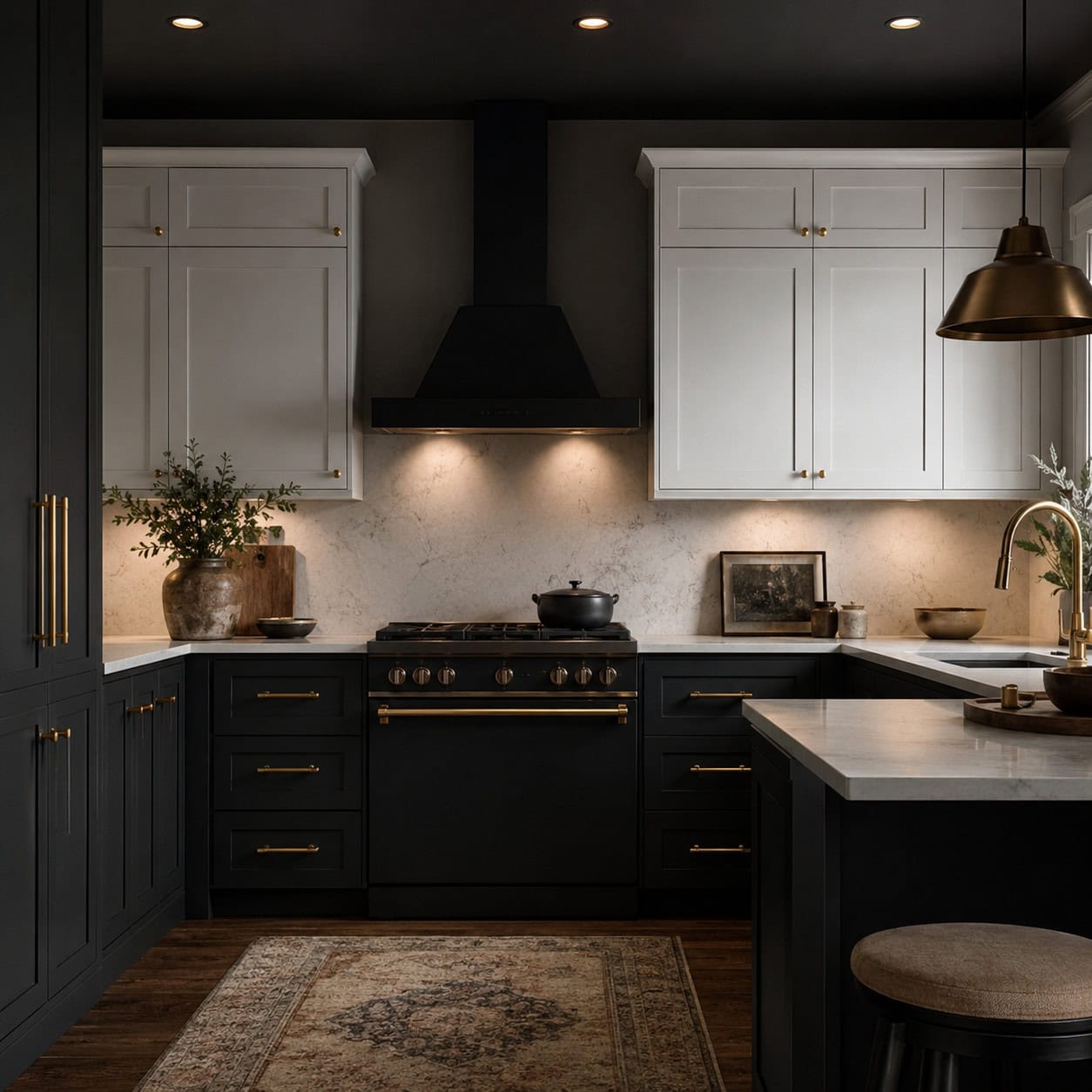 Dark or High-Contrast Painted Cabinets