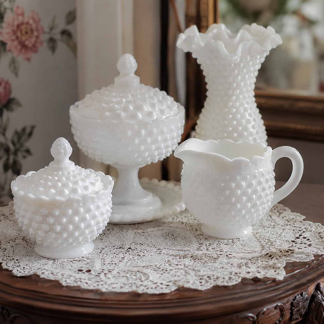 Fenton Hobnail Milk Glass