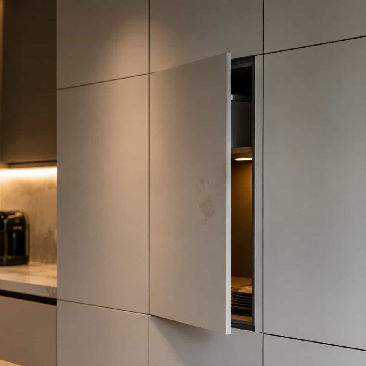 Push-to-Open Handleless Cabinets