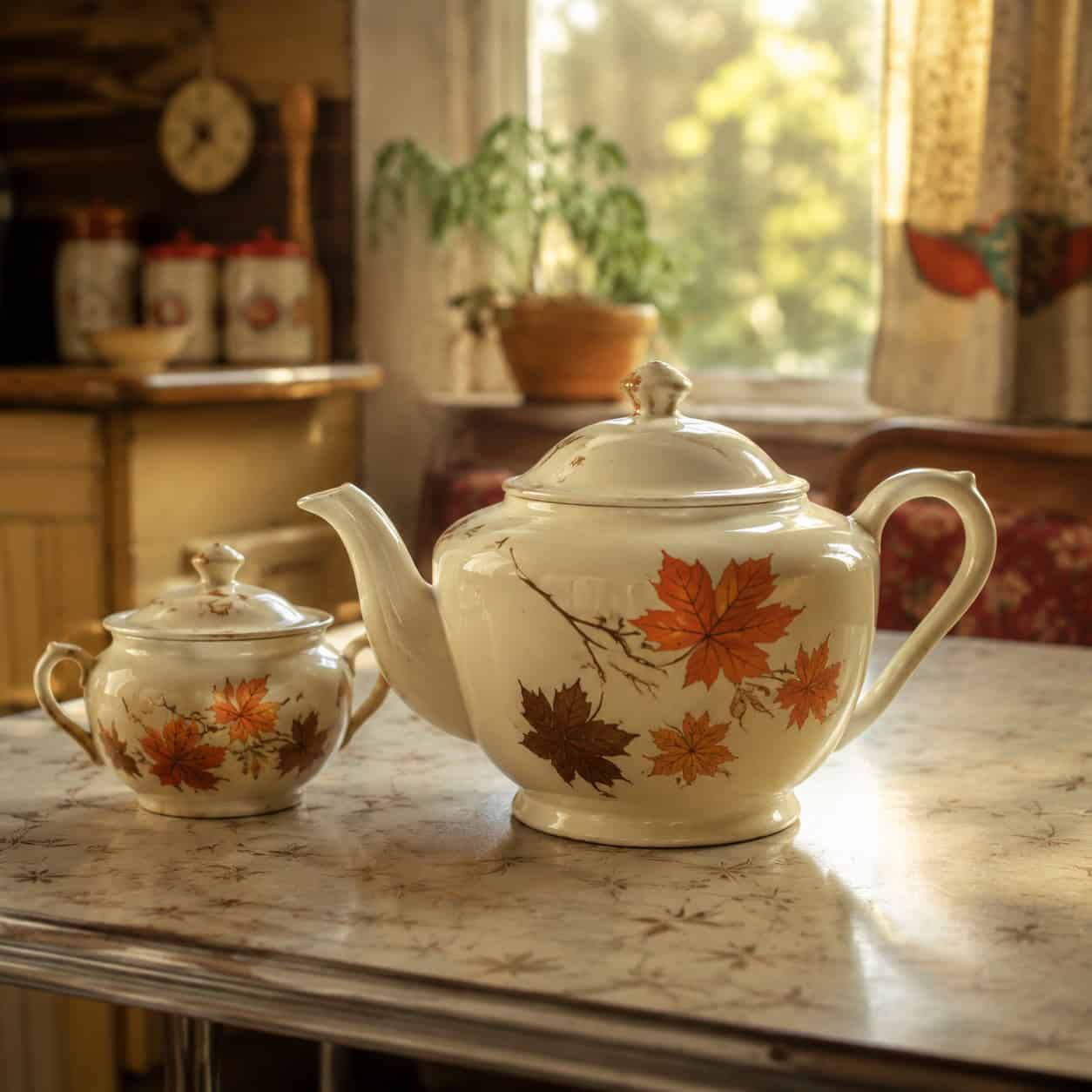 Hall China Teapots & Jewel Tea 'Autumn Leaf'