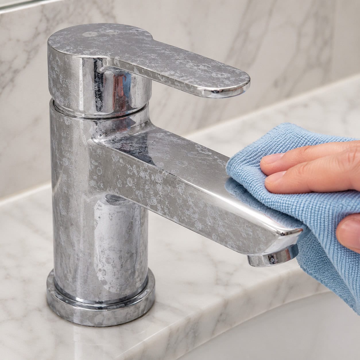 Hard Water Spots on Faucets and Chrome