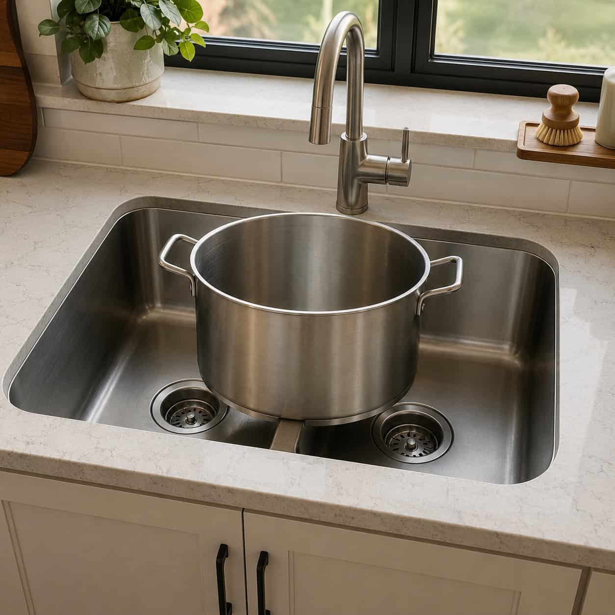 Low-Divide Double Bowl