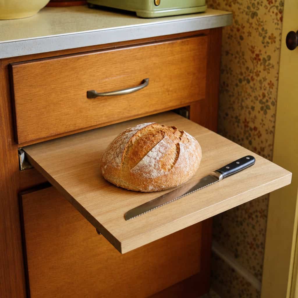 The pull-out bread board