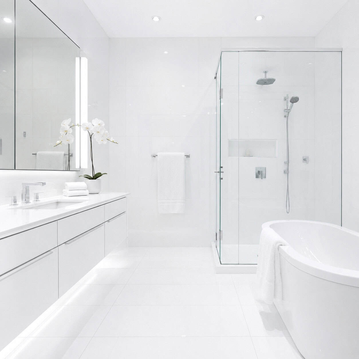 The Stark All-White Spa Bathroom