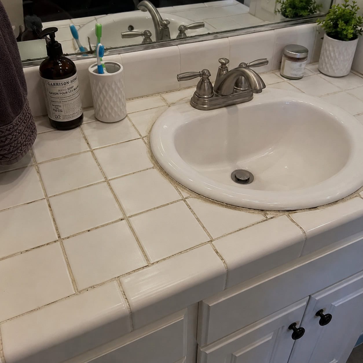 Tile Countertops on the Vanity