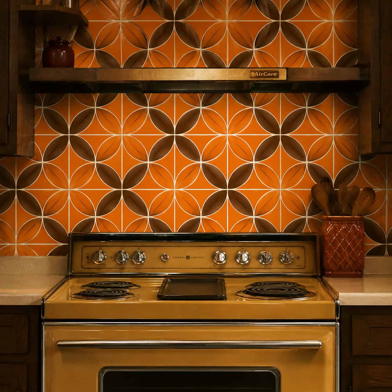 A Bold Geometric Tile Backsplash
