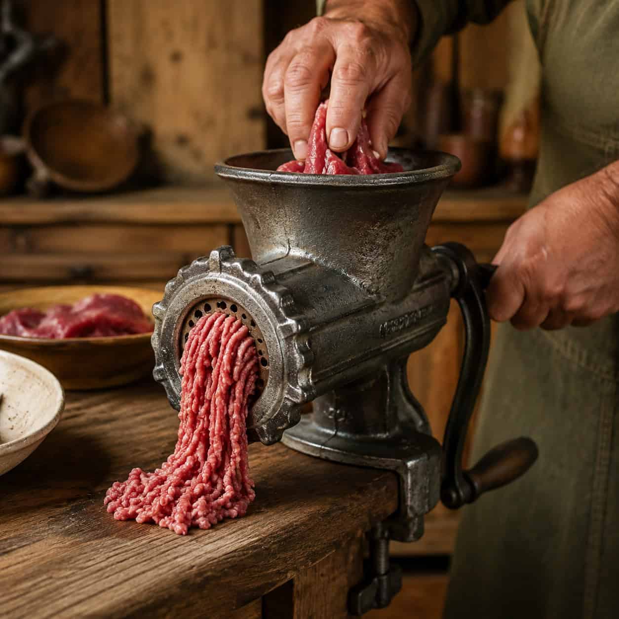 Clamp-On Manual Meat Grinder