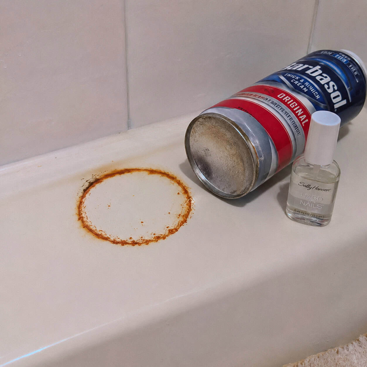 Rust Rings from Shaving Cream Cans