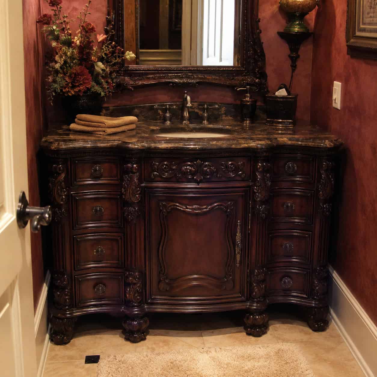 Ornate, Heavily-Carved Vanities