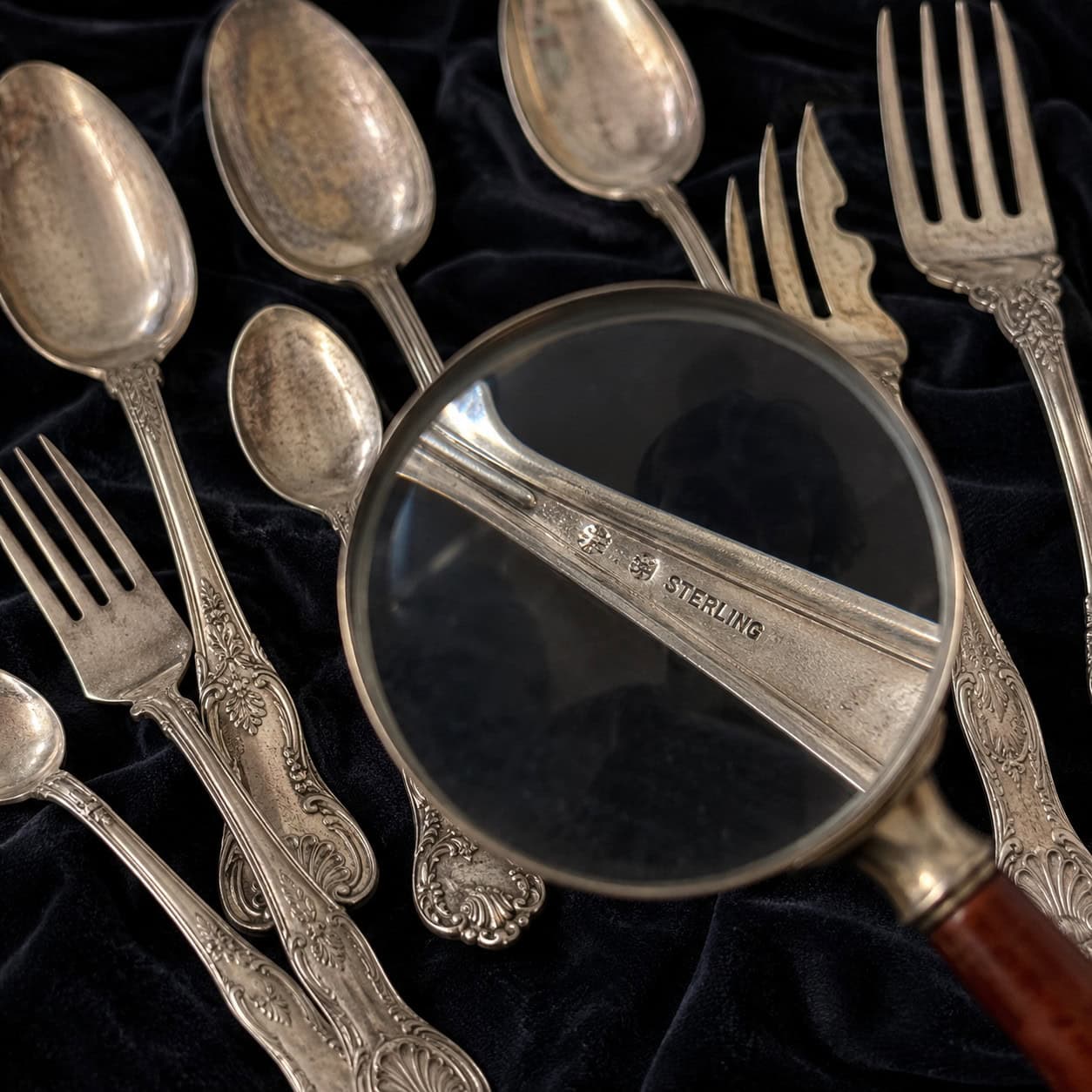 Sterling & Antique Silverware Sets