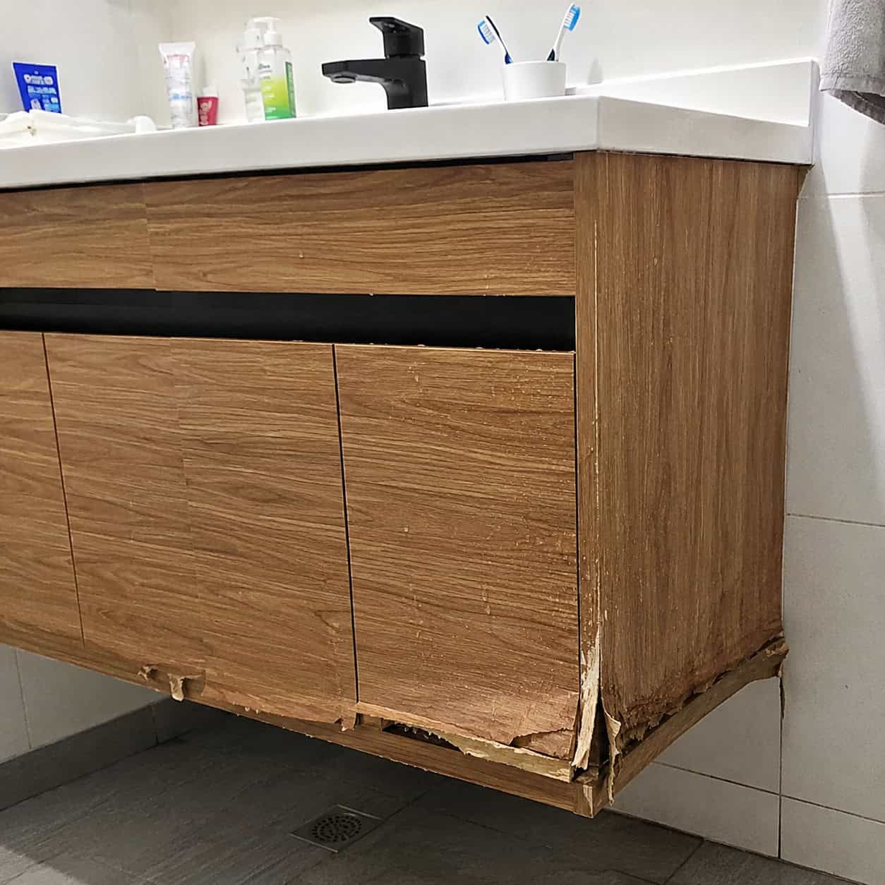 Wood-Slab and Wood-Look Floating Vanities