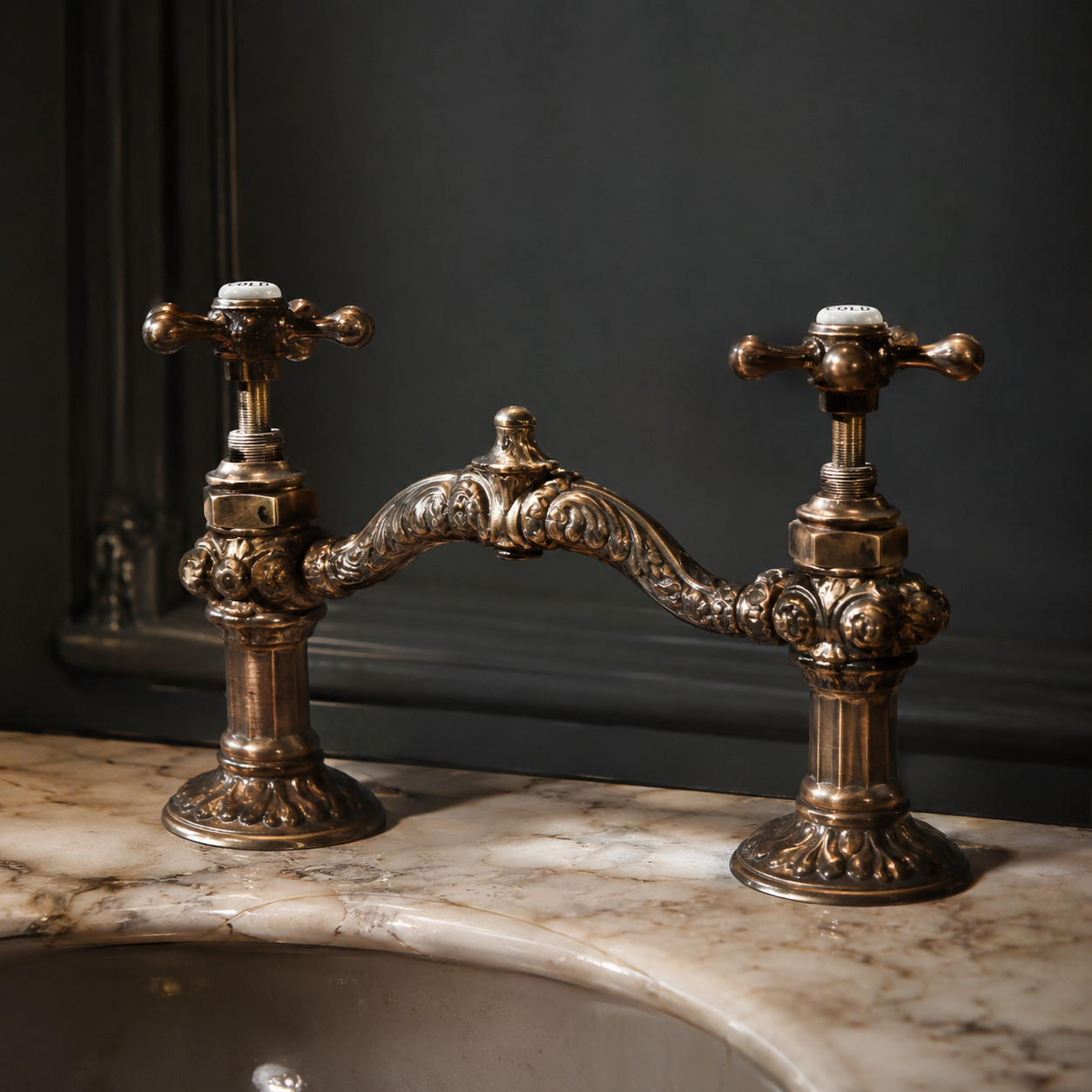 Antique Brass & Bronze Bridge Taps