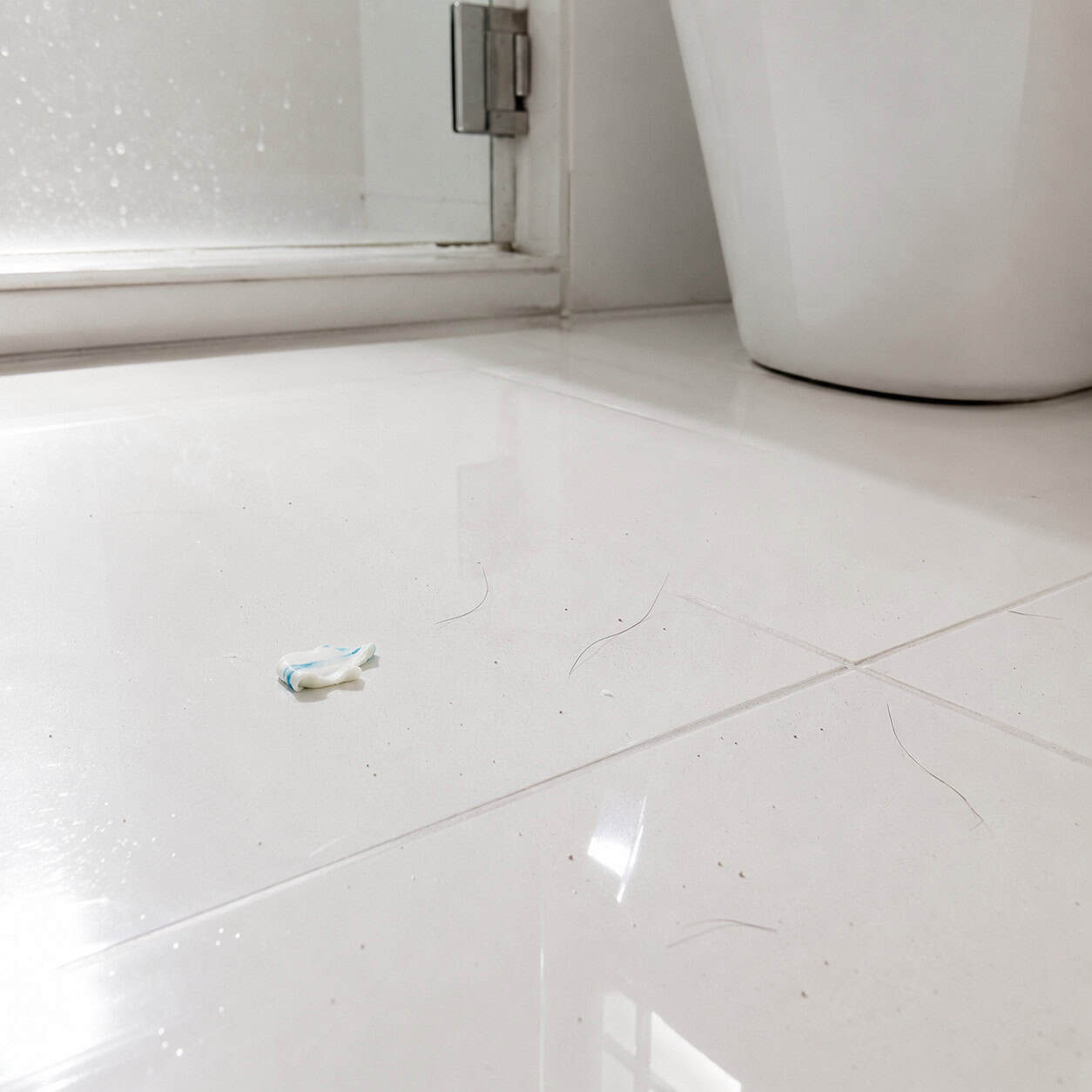 High-Gloss White Flooring