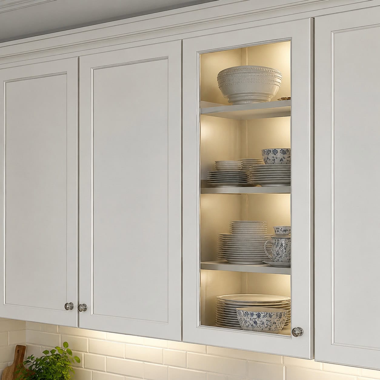 Swap in a Glass-Front Cabinet or Two
