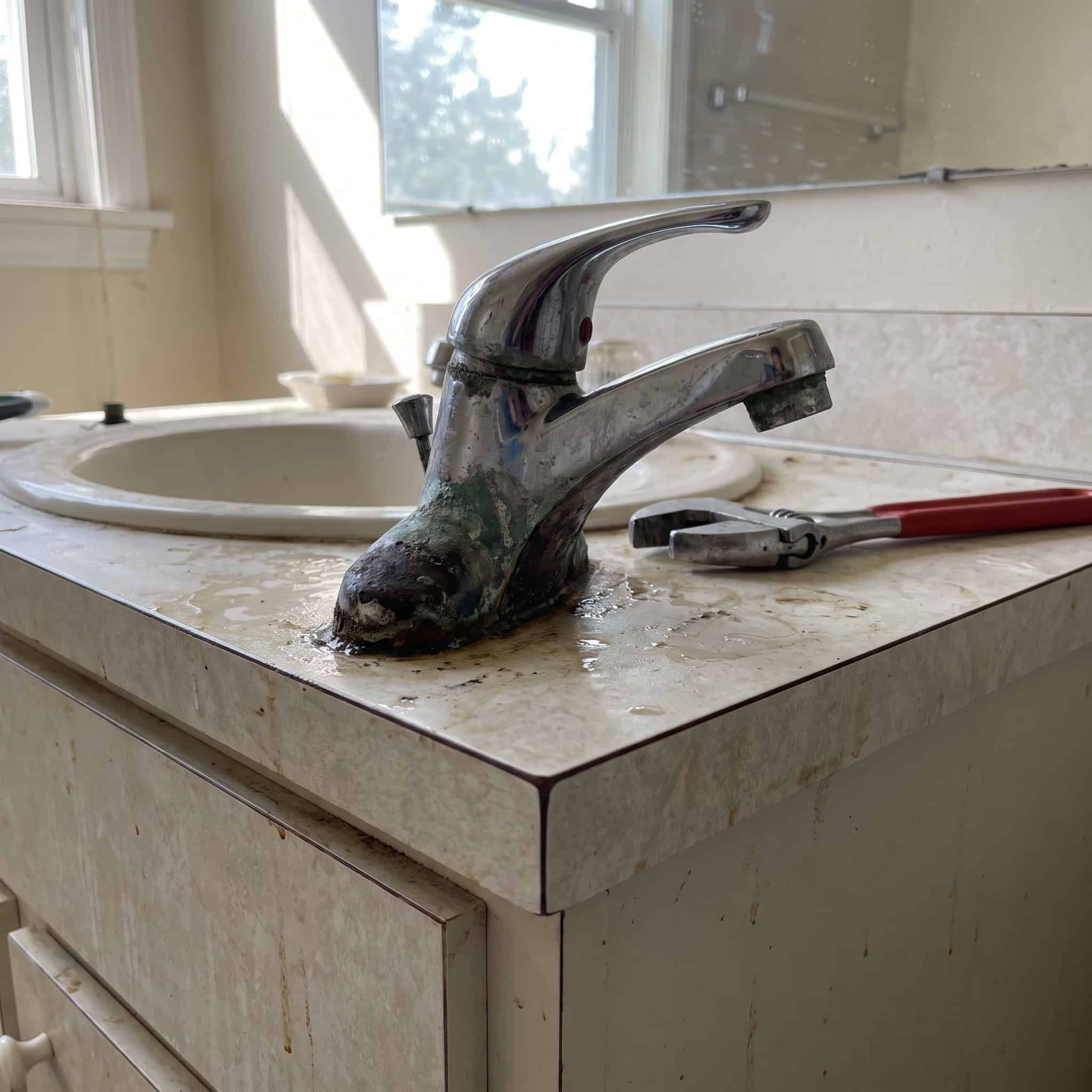 An Outdated, Corroded Faucet