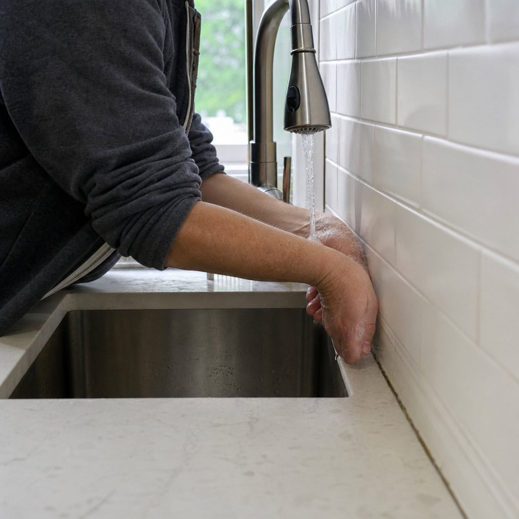 Shoving the Sink Tight to the Back Wall