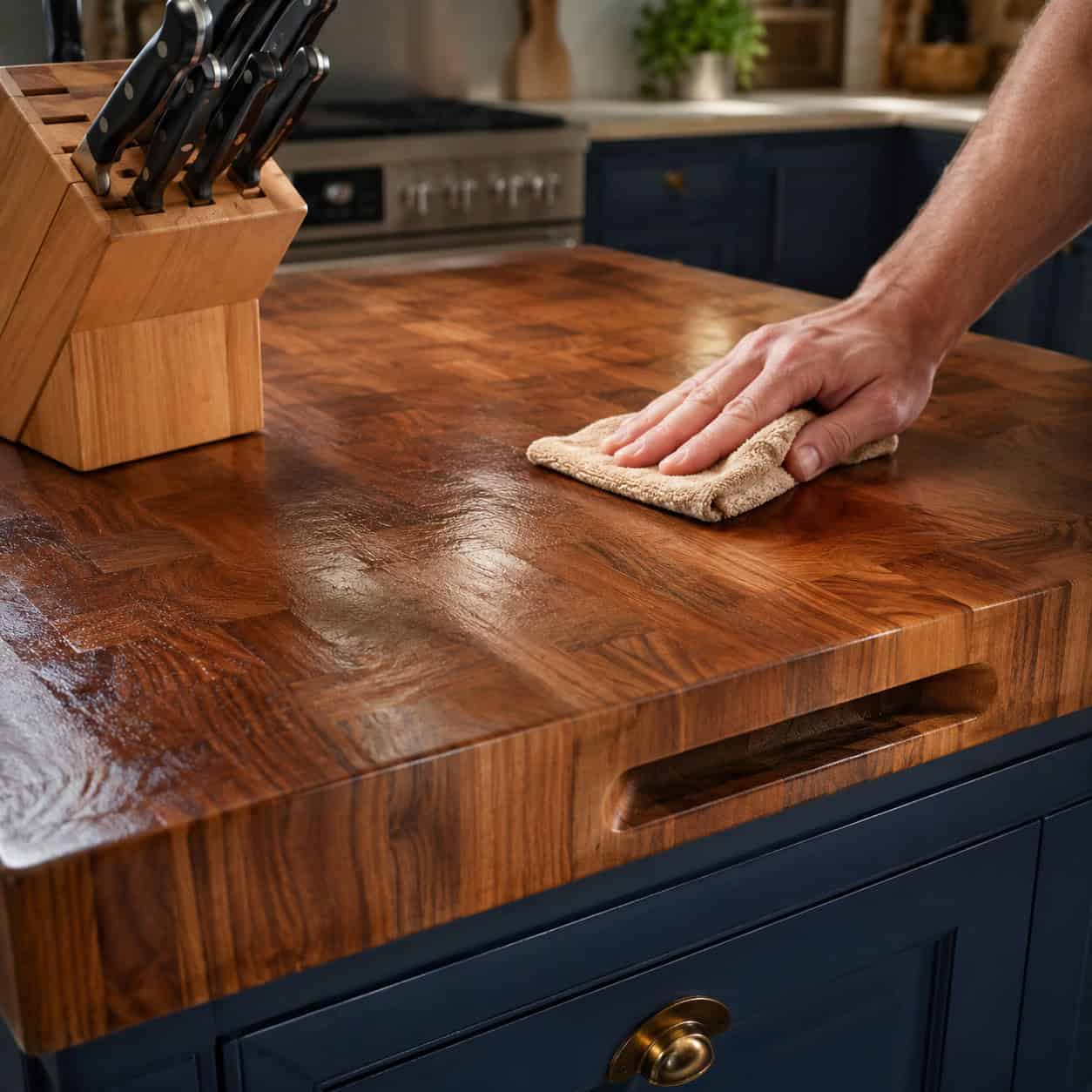 Add a Butcher-Block or Wood Counter Run
