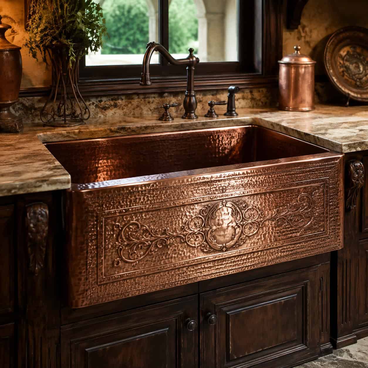 The Over-Styled Hammered Copper Apron Sink