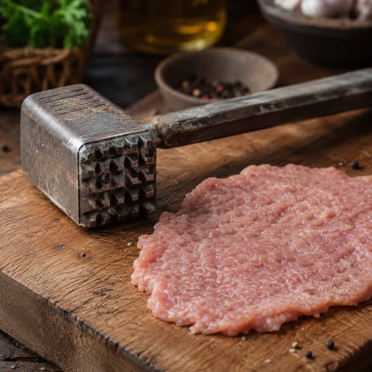 Cast-Metal Meat Tenderizer Mallet