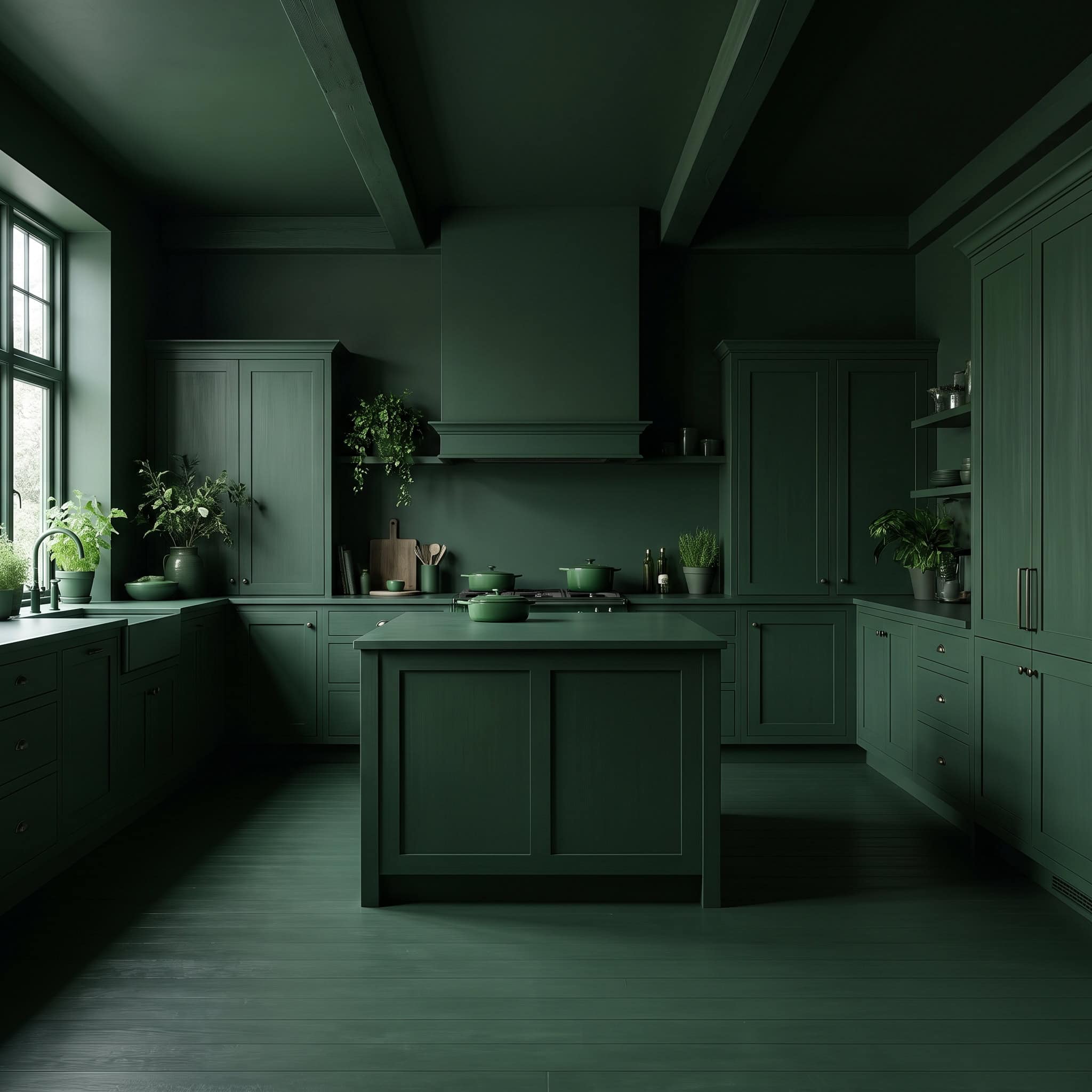Color-drenching the whole kitchen