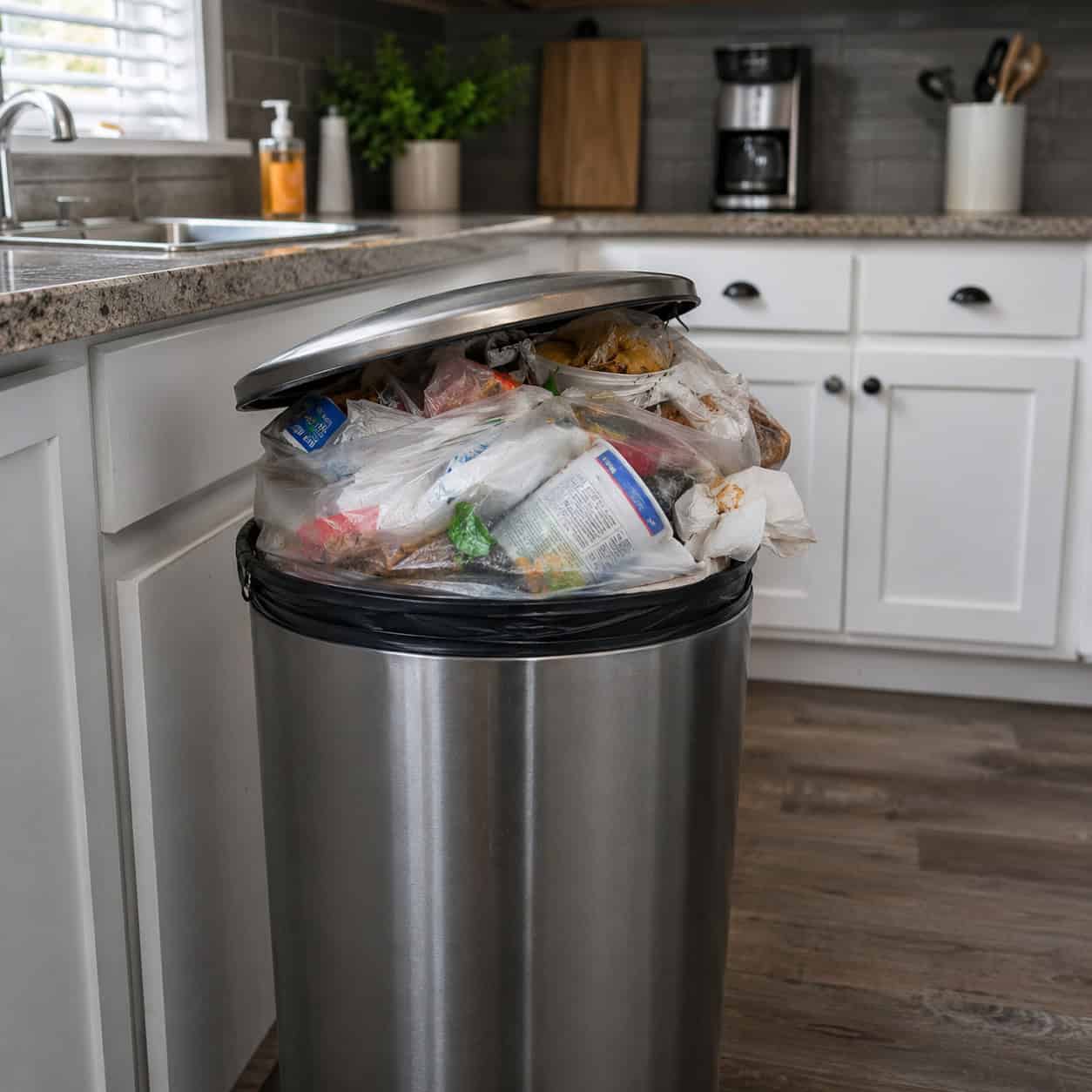 The Trash Can Right Beside the Sink