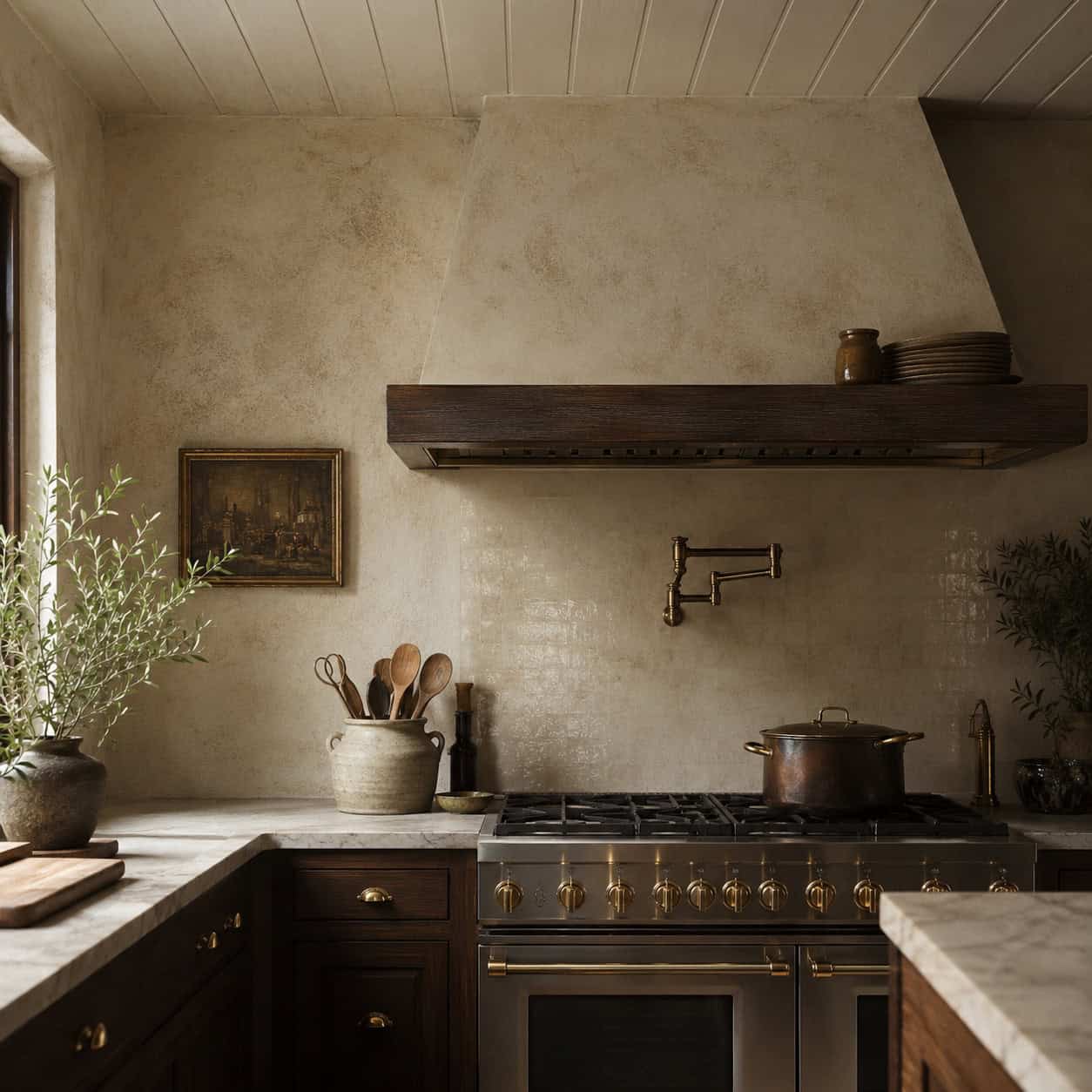 Heavily textured walls and ceilings