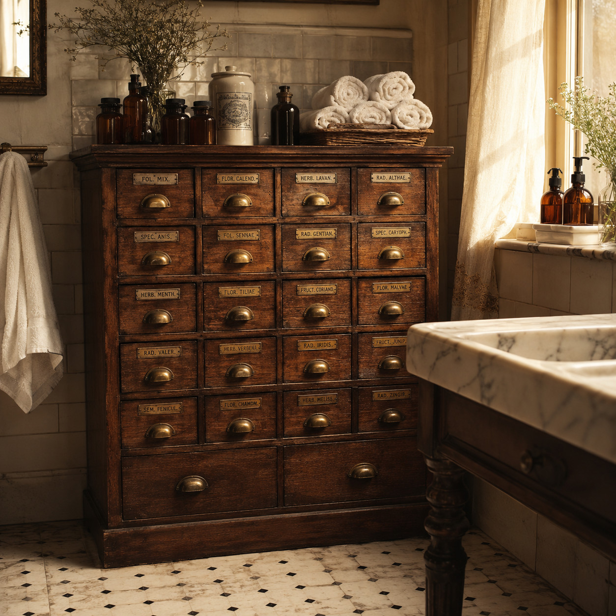 Wooden Apothecary / Bathroom Storage Cabinet