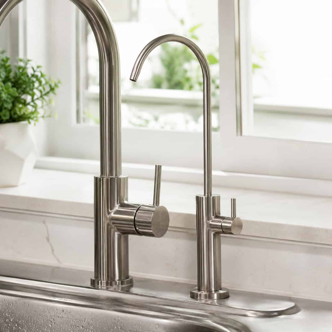 An Under-Sink Water Filter Tap or Instant-Hot