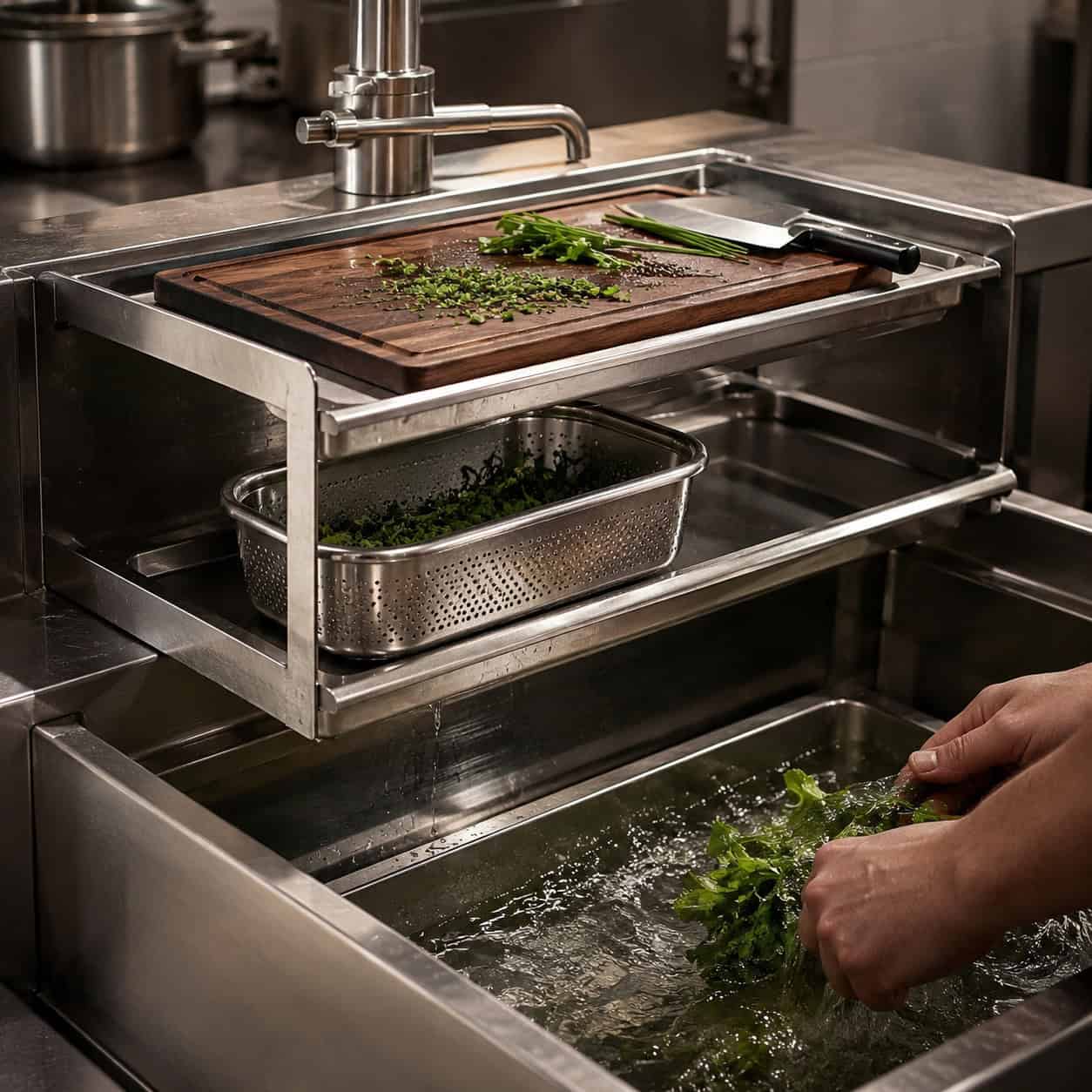 Dual-Tier Workstation Sink