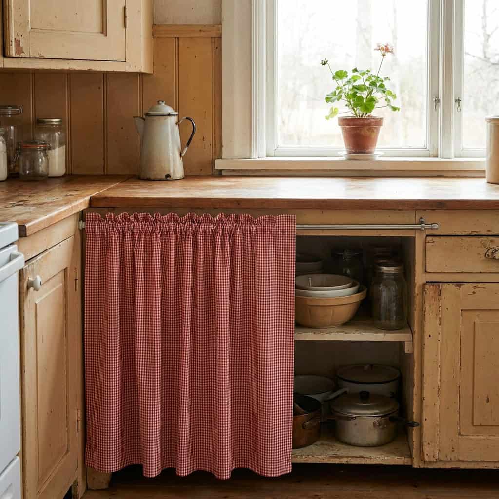 The skirted (curtained) cabinet