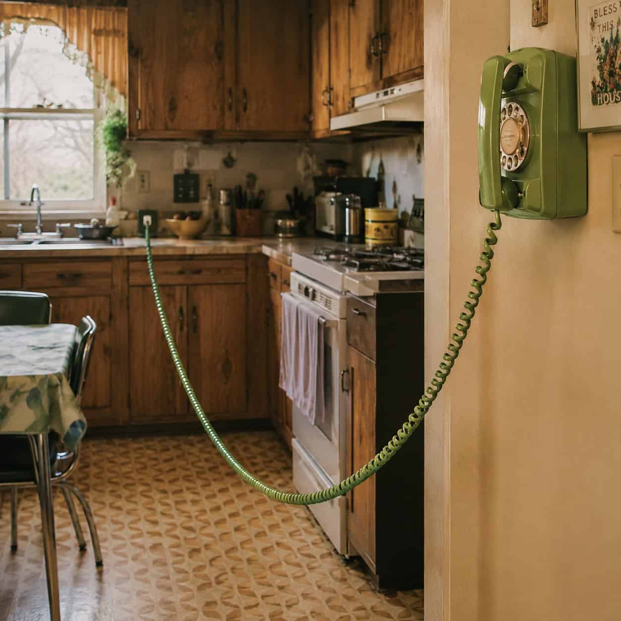 The Wall-Mounted Phone with the Mile-Long Cord