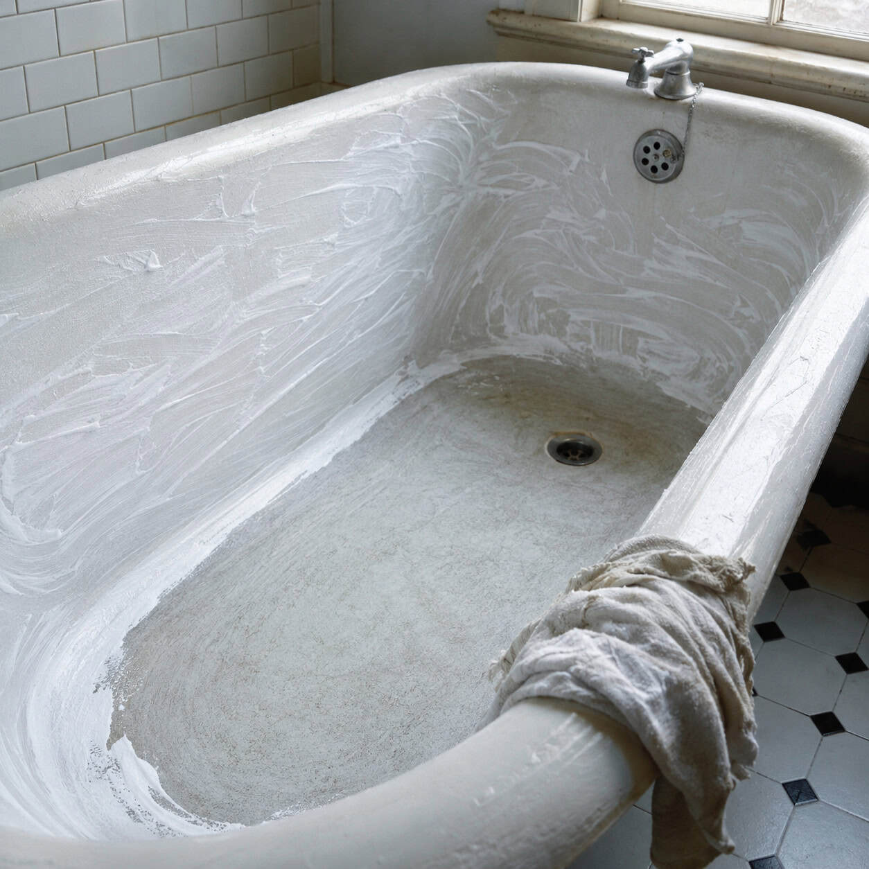A Baking Soda Paste Scrubbed Into Porcelain