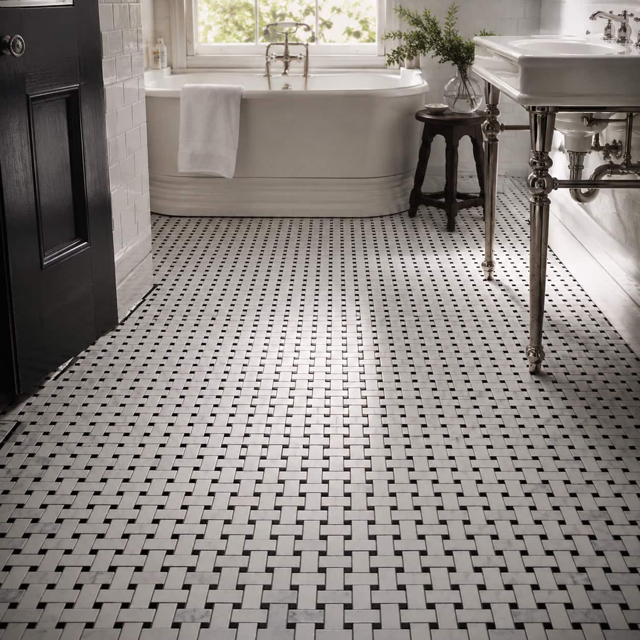 Marble Basketweave Floor Tile