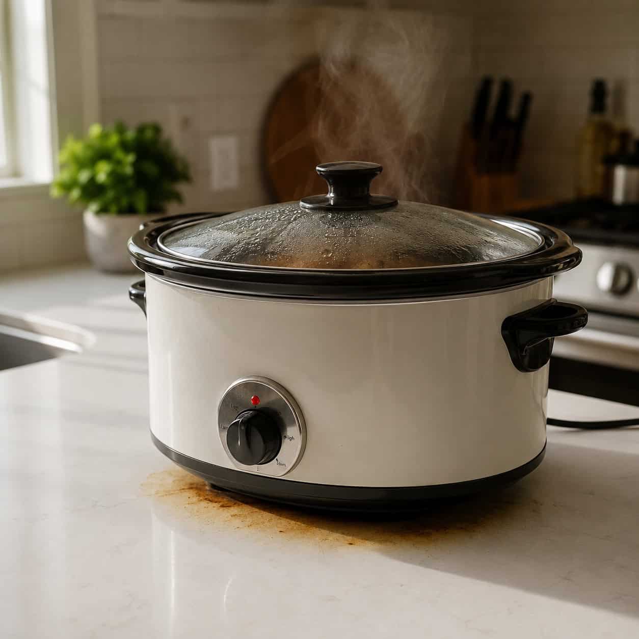 Running the slow cooker or air fryer on bare quartz