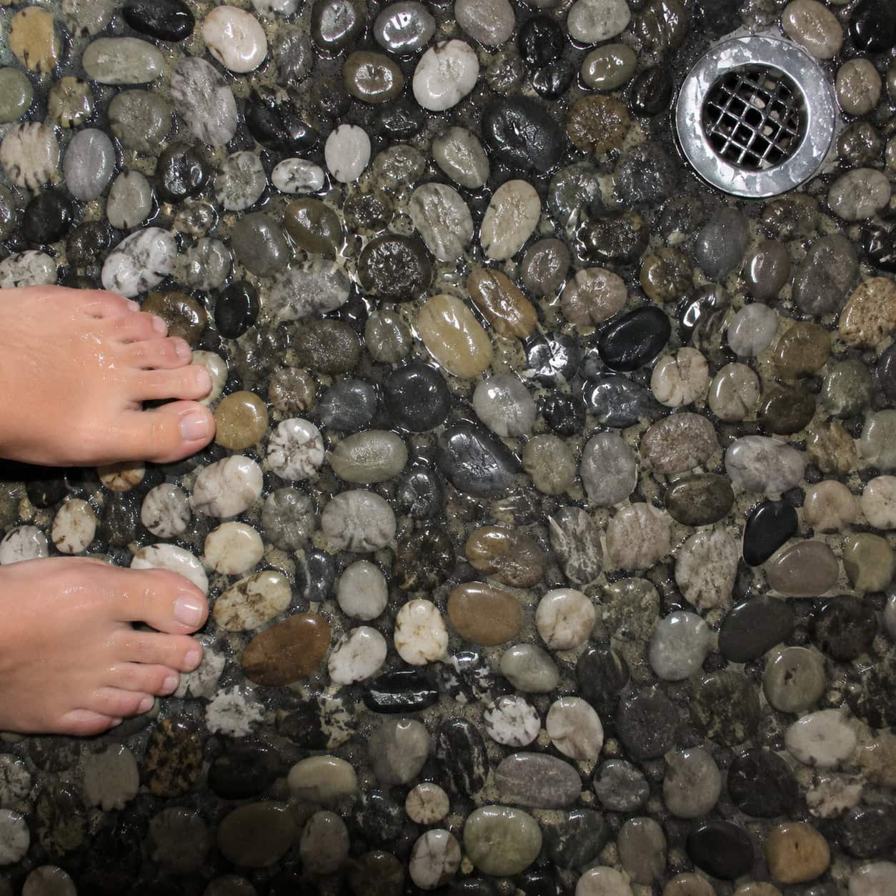 The Pebble-Tile Shower Floor