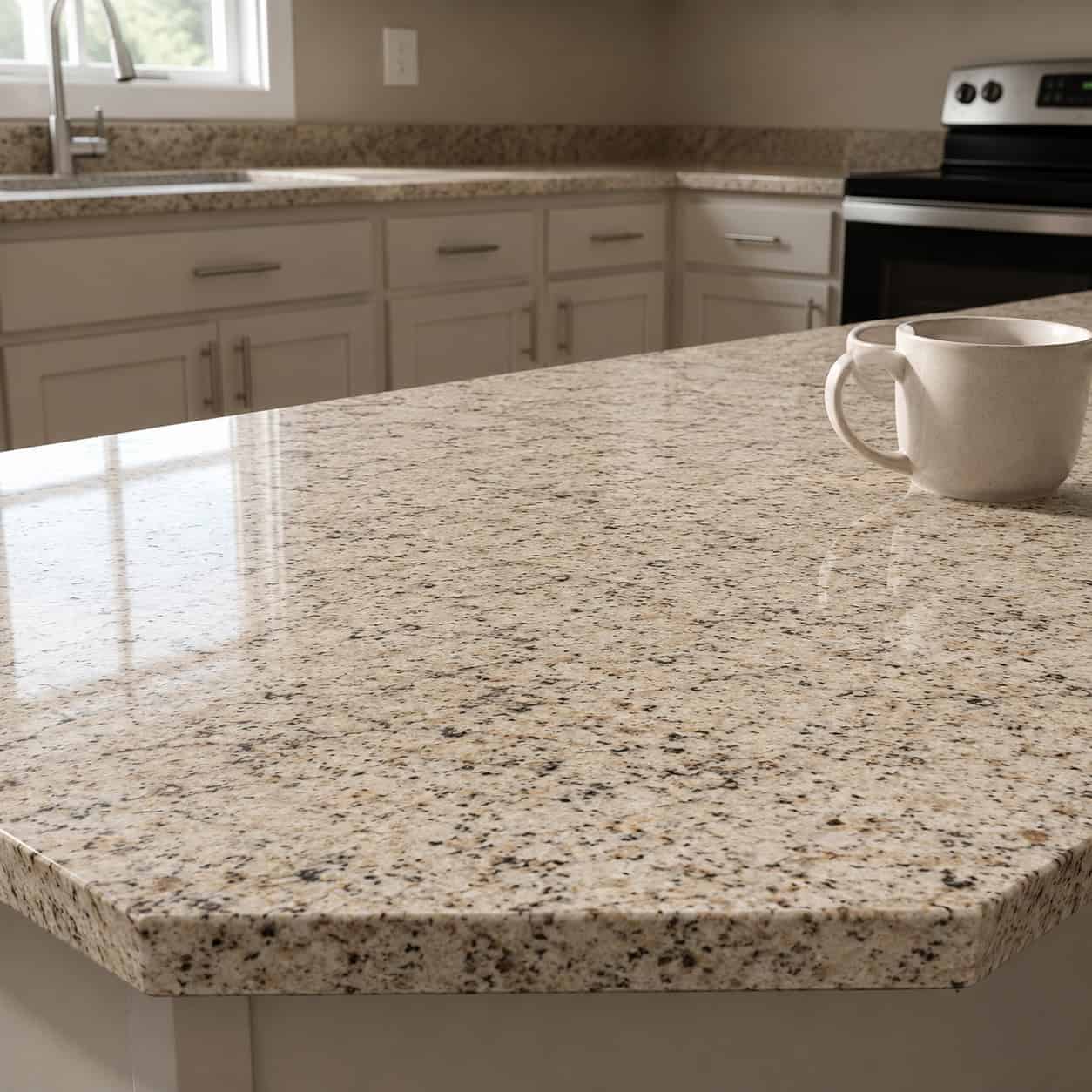 Builder-grade beige granite