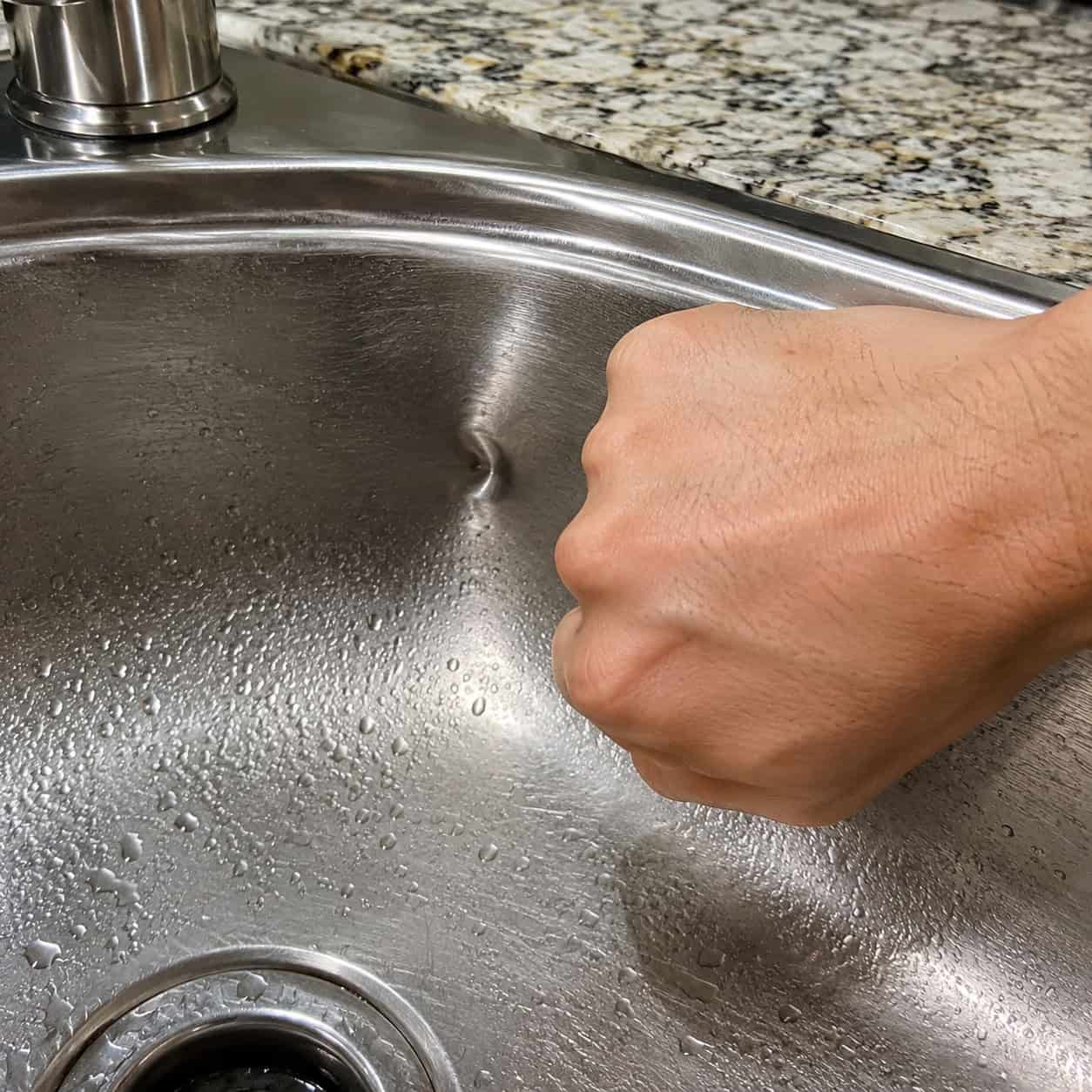 A thin 22-gauge stainless sink