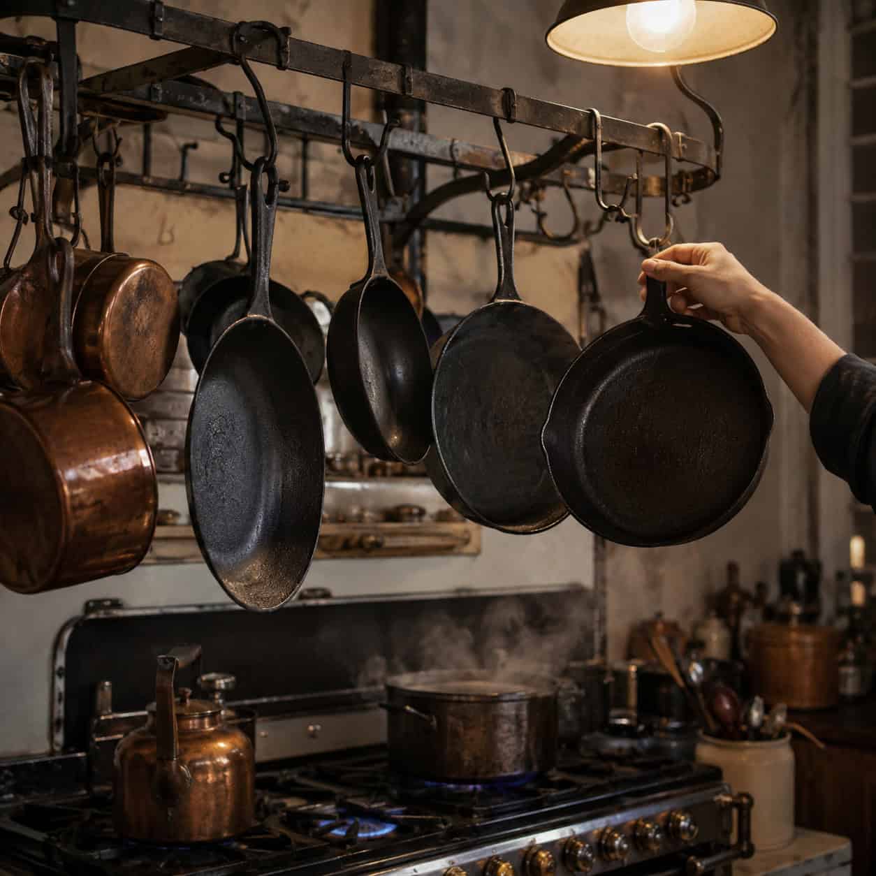 A Pot Rack Over the Range